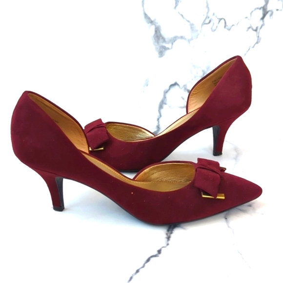 KELLY & KATIE burgundy heels | size 7.5 - Picture 1 of 7